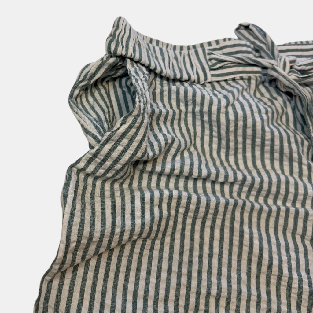L.O.V. Green Stripe Cotton Paperbag Shorts