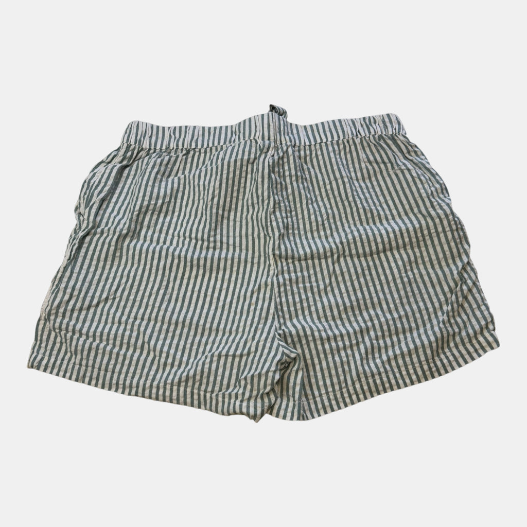 L.O.V. Green Stripe Cotton Paperbag Shorts