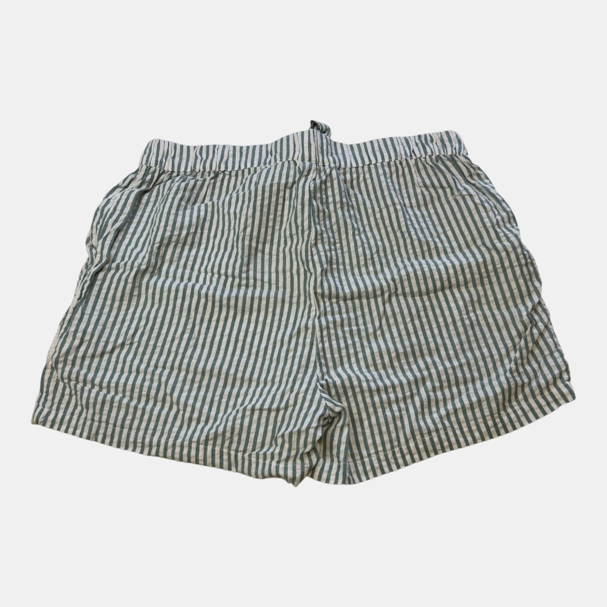 L.O.V. Green Stripe Cotton Paperbag Shorts