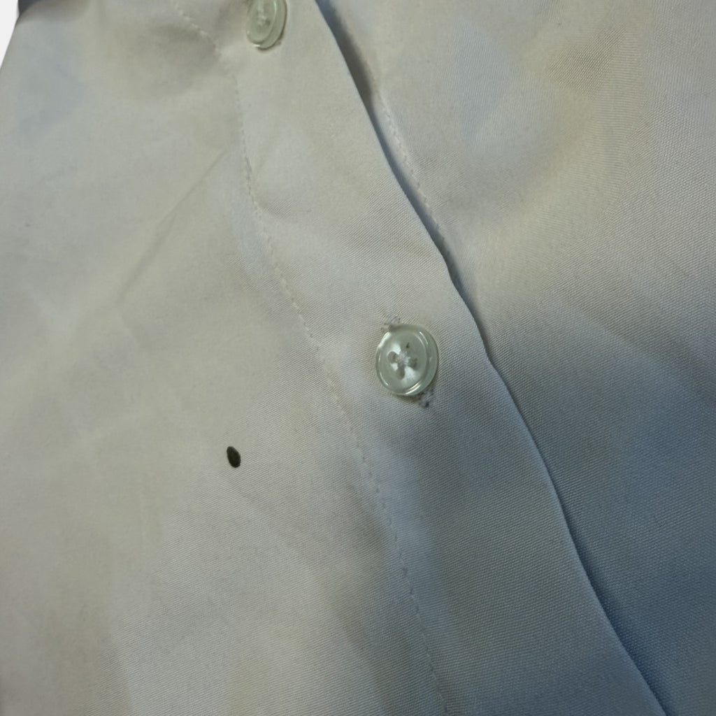 Stalk White Short Sleeve Oversized Button Up Shirt.