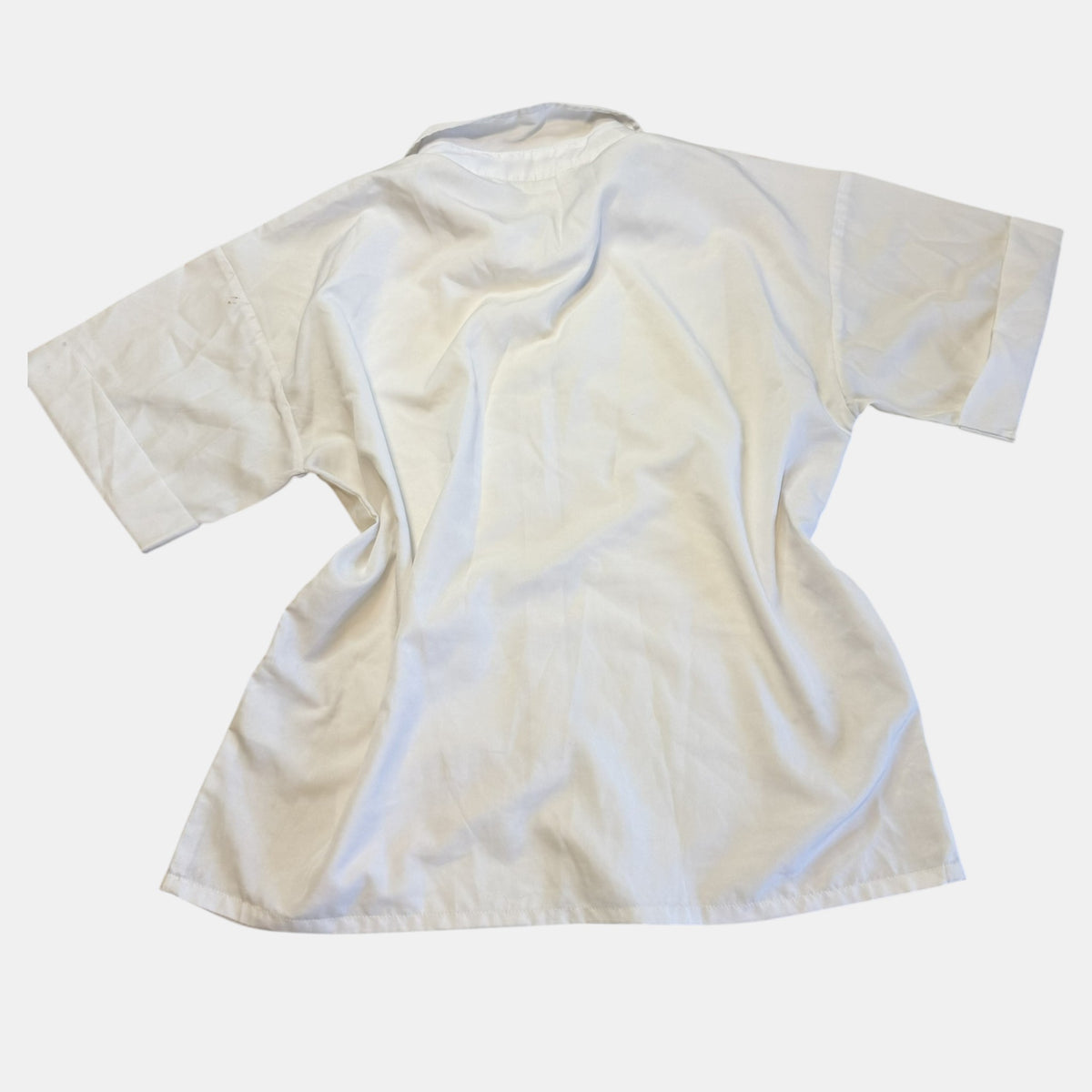 Stalk White Short Sleeve Oversized Button Up Shirt.