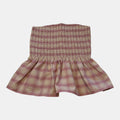 Factorie Pink Plaid Shirred Peplum Tube Top.