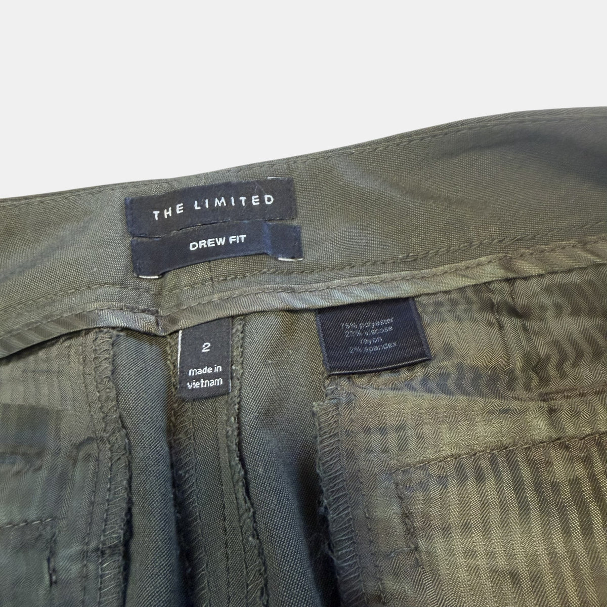 The Limited Drew Fit Khaki Flare Trousers