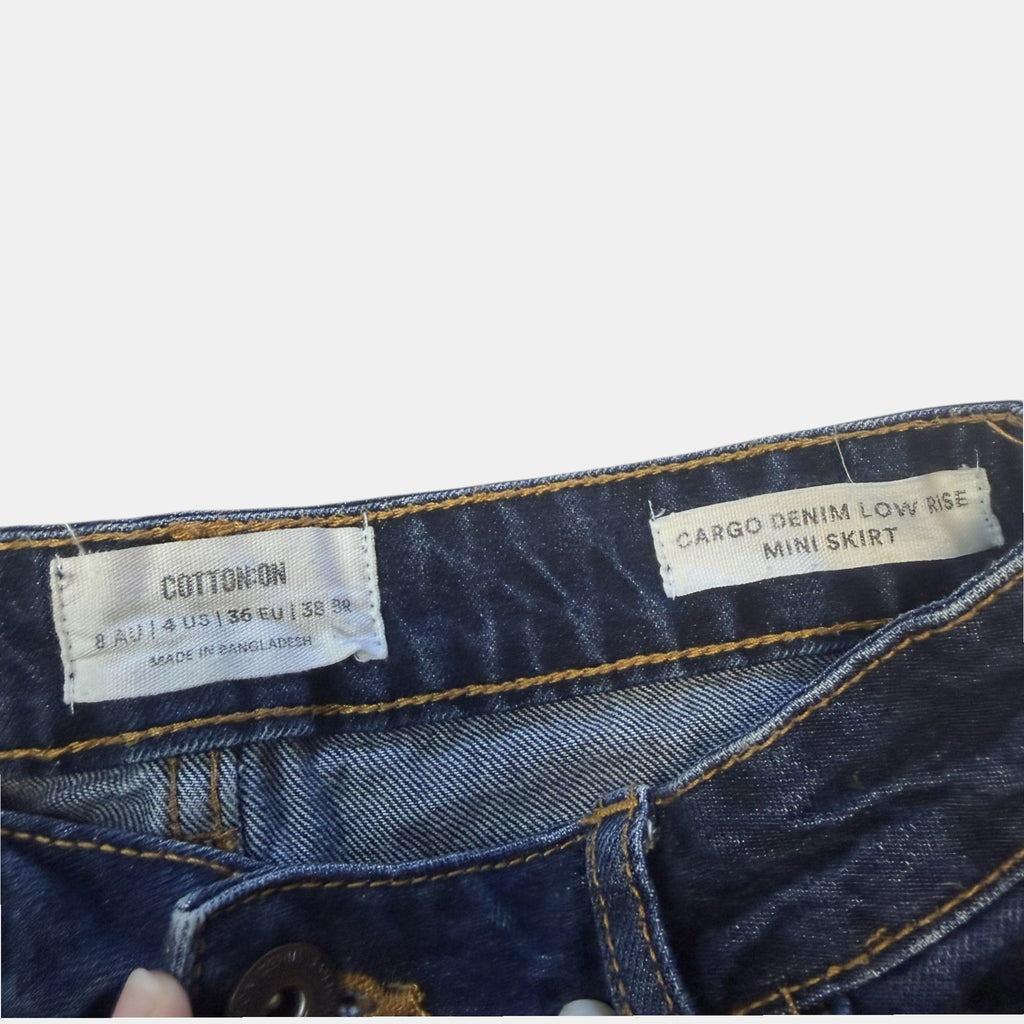 Cotton:On Cargo Denim Low-Rise Mini Skirt.