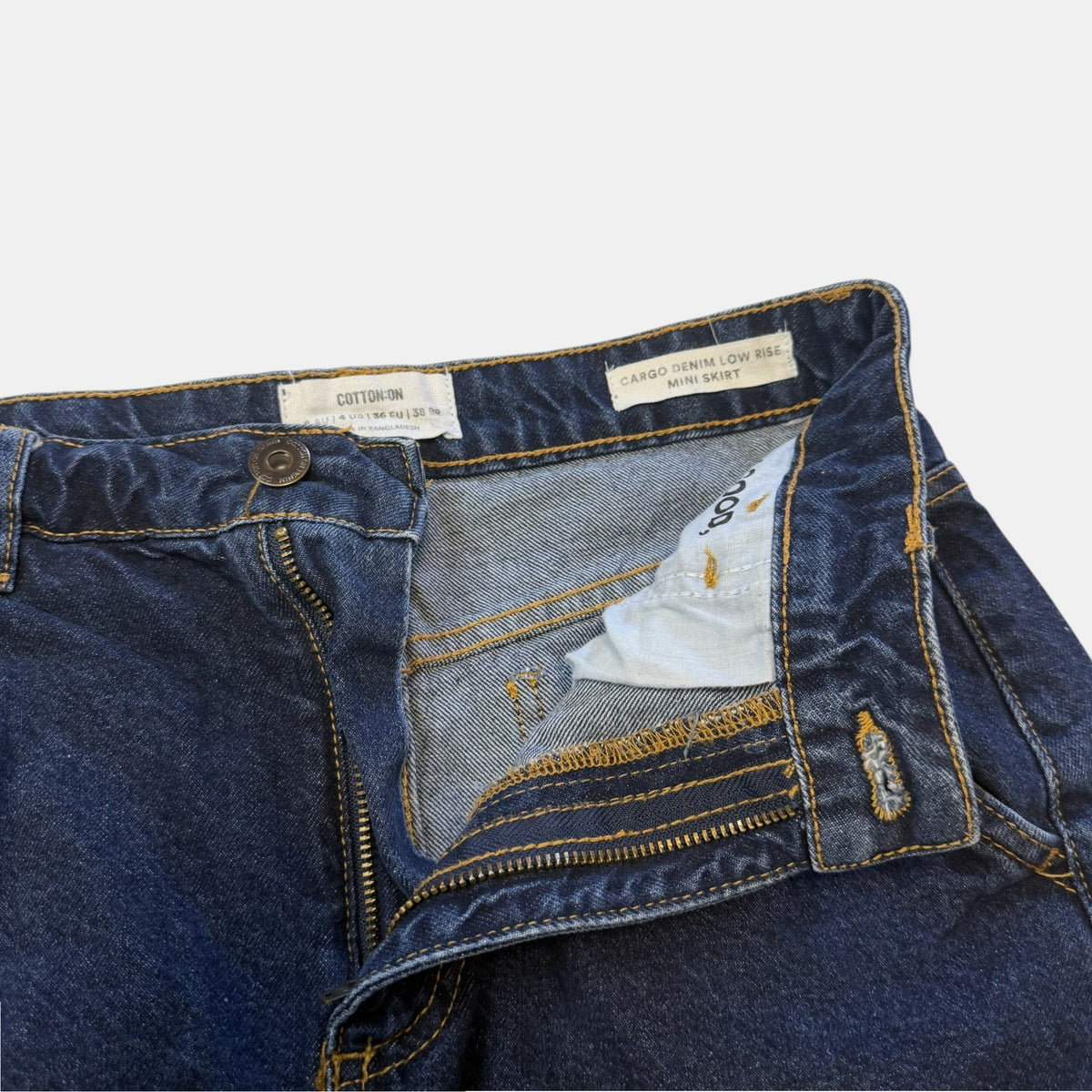 Cotton:On Cargo Denim Low-Rise Mini Skirt.