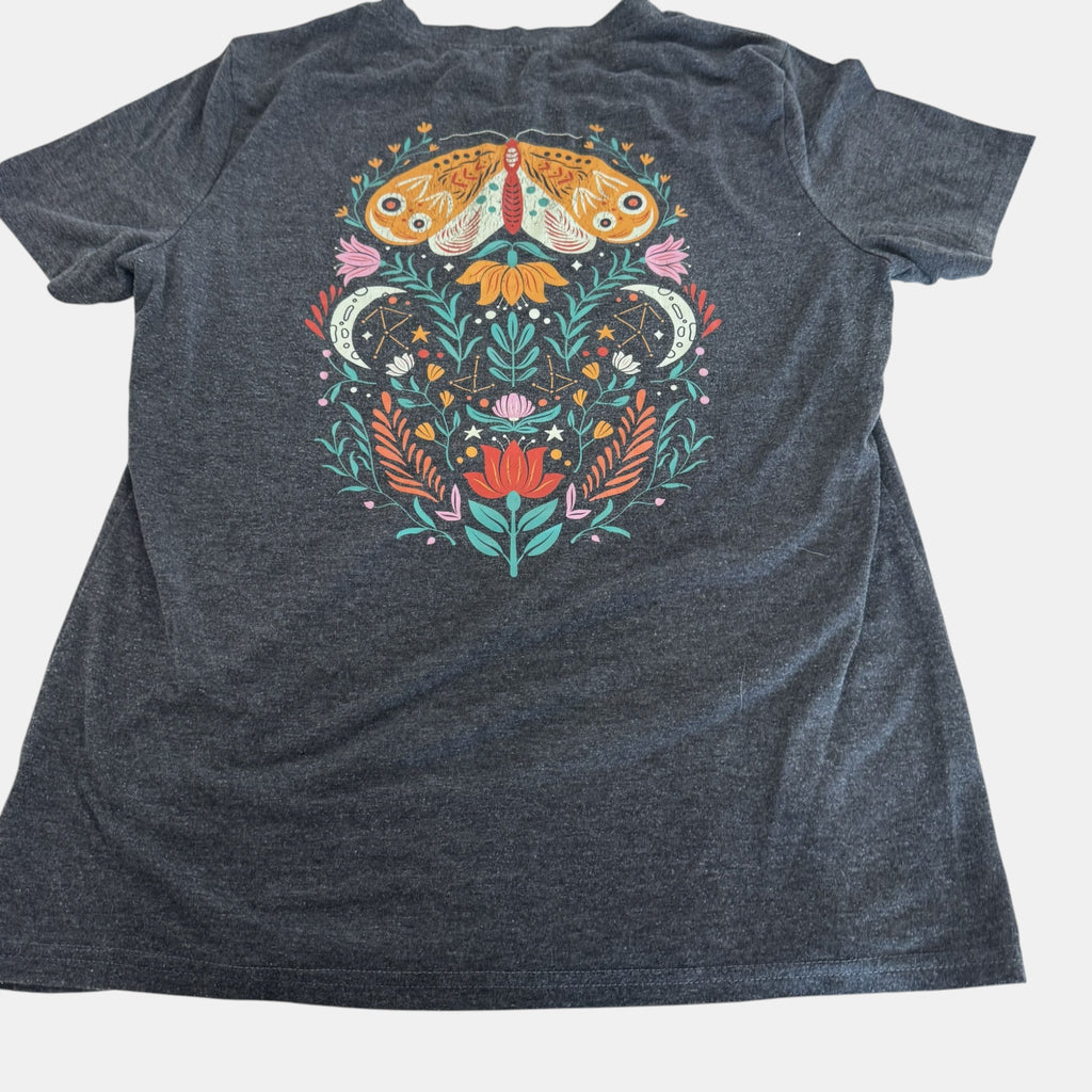 Vintage Celestial Moon Moth Graphic Tee.