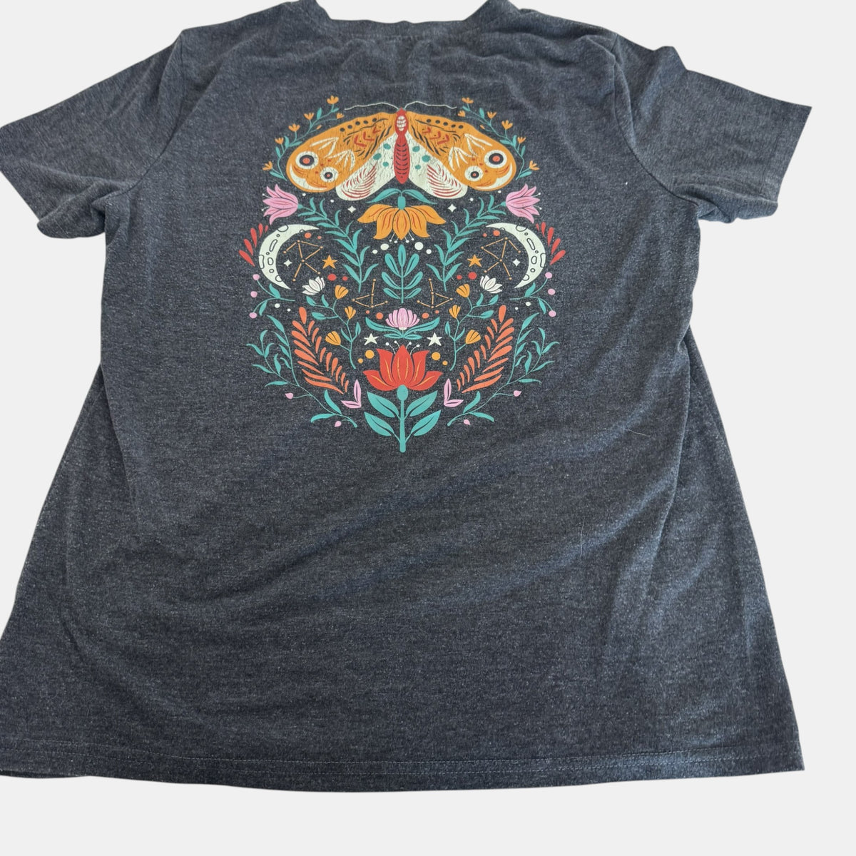 Vintage Celestial Moon Moth Graphic Tee.