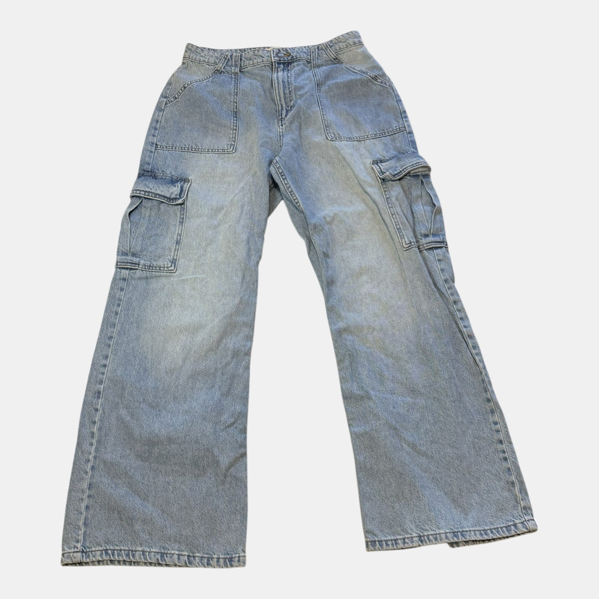 Cotton On Relaxed Fit Multi Pocket Denim Cargo Jeans.