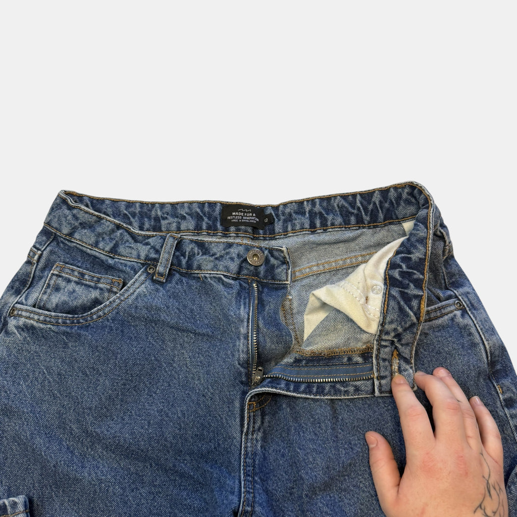 Factorie High Waisted Wide Leg Classic Blue Jeans.