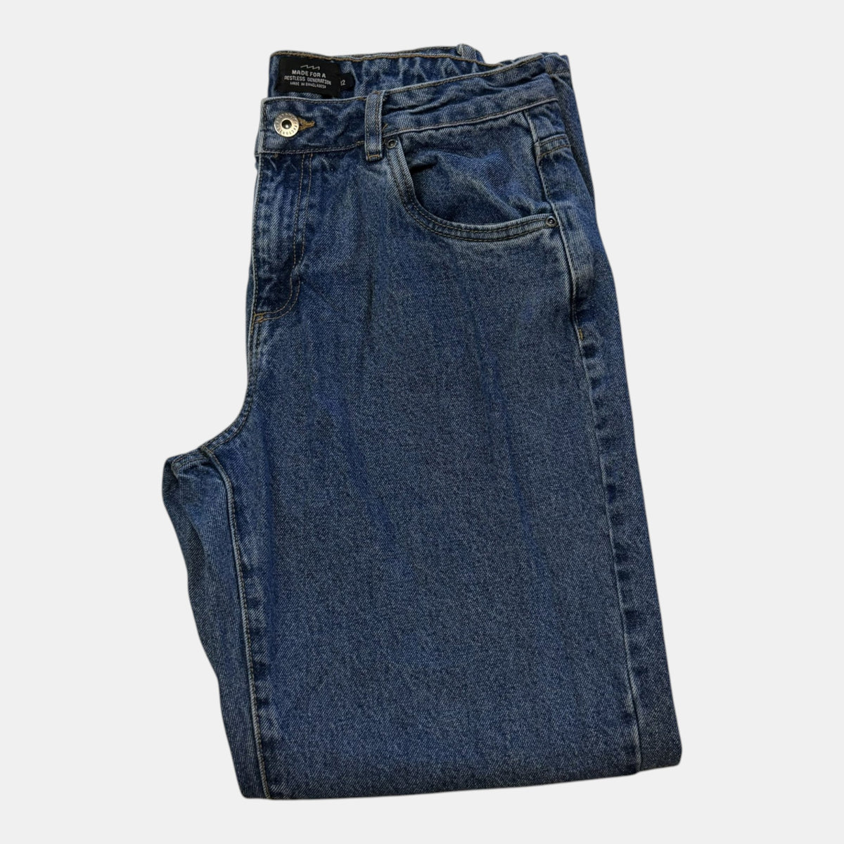 Factorie High Waisted Wide Leg Classic Blue Jeans.