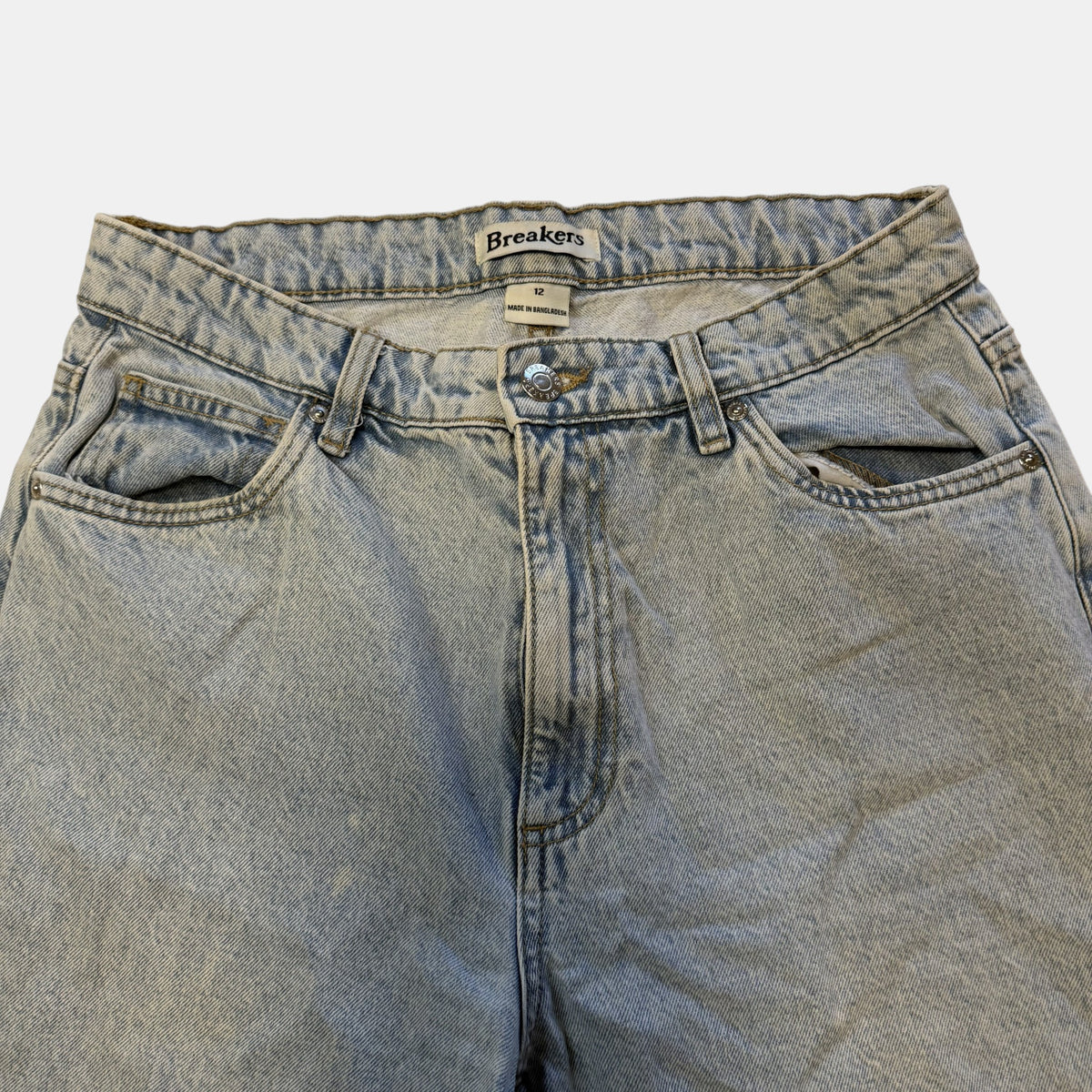 Breakers Light Wash High Waisted Wide Leg Jeans.