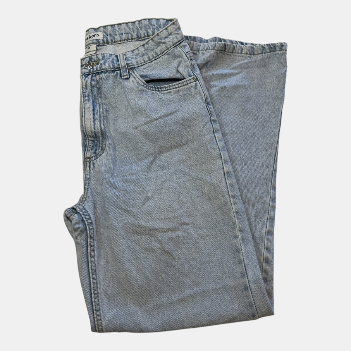 Breakers Light Wash High Waisted Wide Leg Jeans.