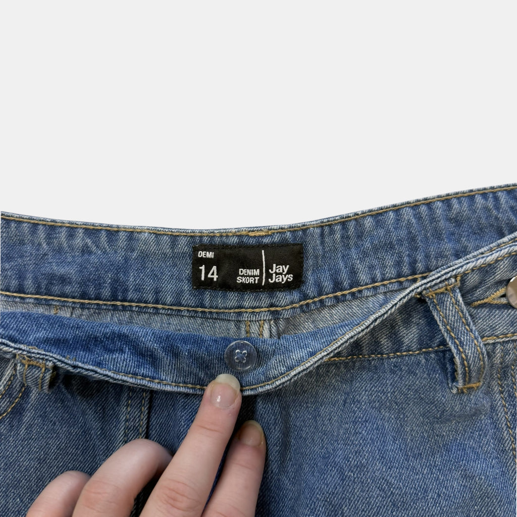 Jay Jays Demi Mid Wash Denim Asymmetrical Skort.