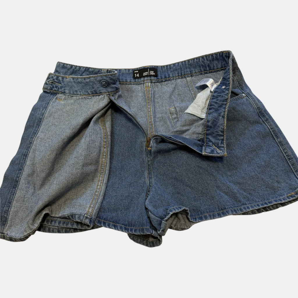 Jay Jays Demi Mid Wash Denim Asymmetrical Skort.