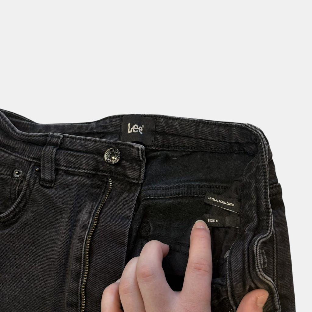 Lee High Licks Crop High Waisted Black Skinny Jeans.