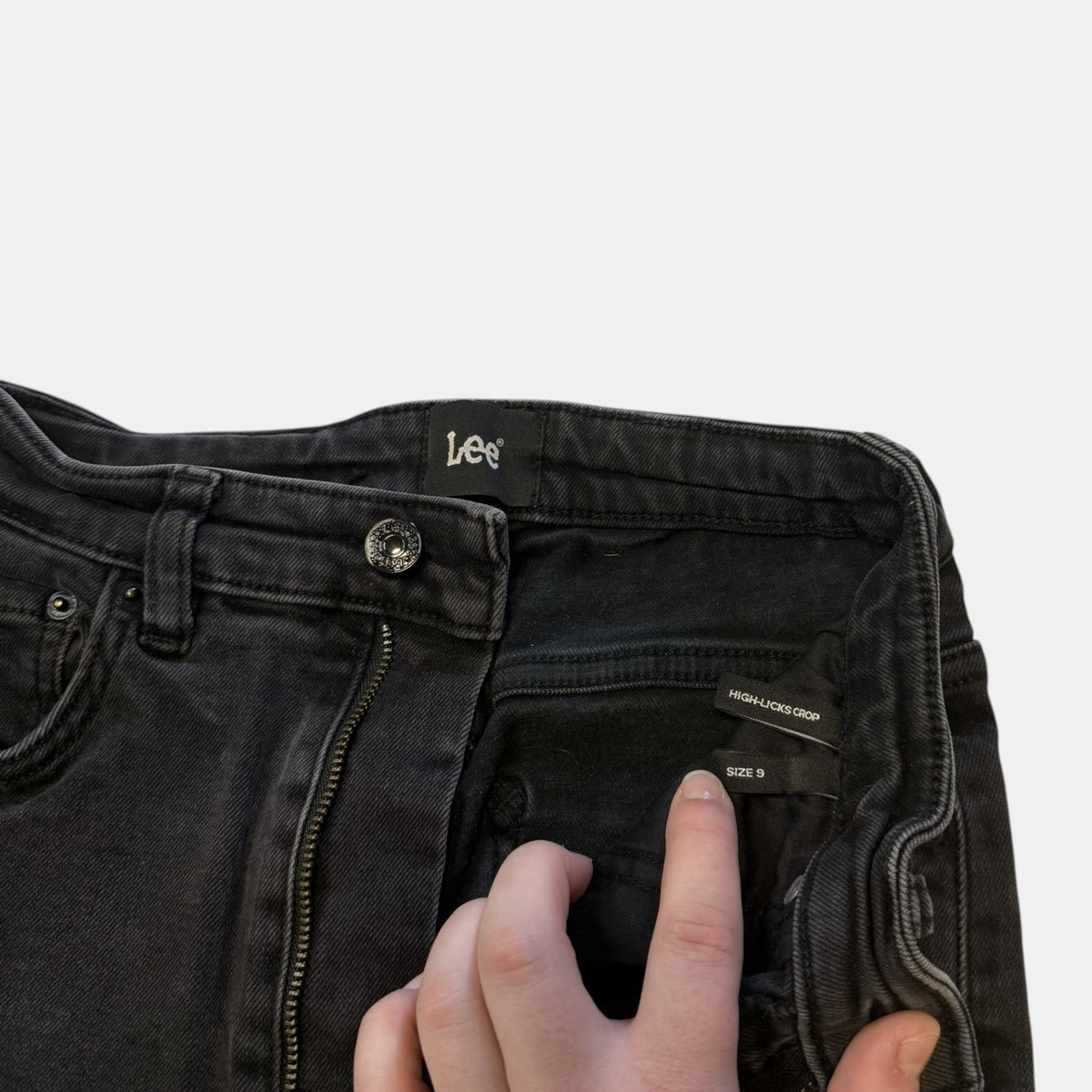 Lee High Licks Crop High Waisted Black Skinny Jeans.