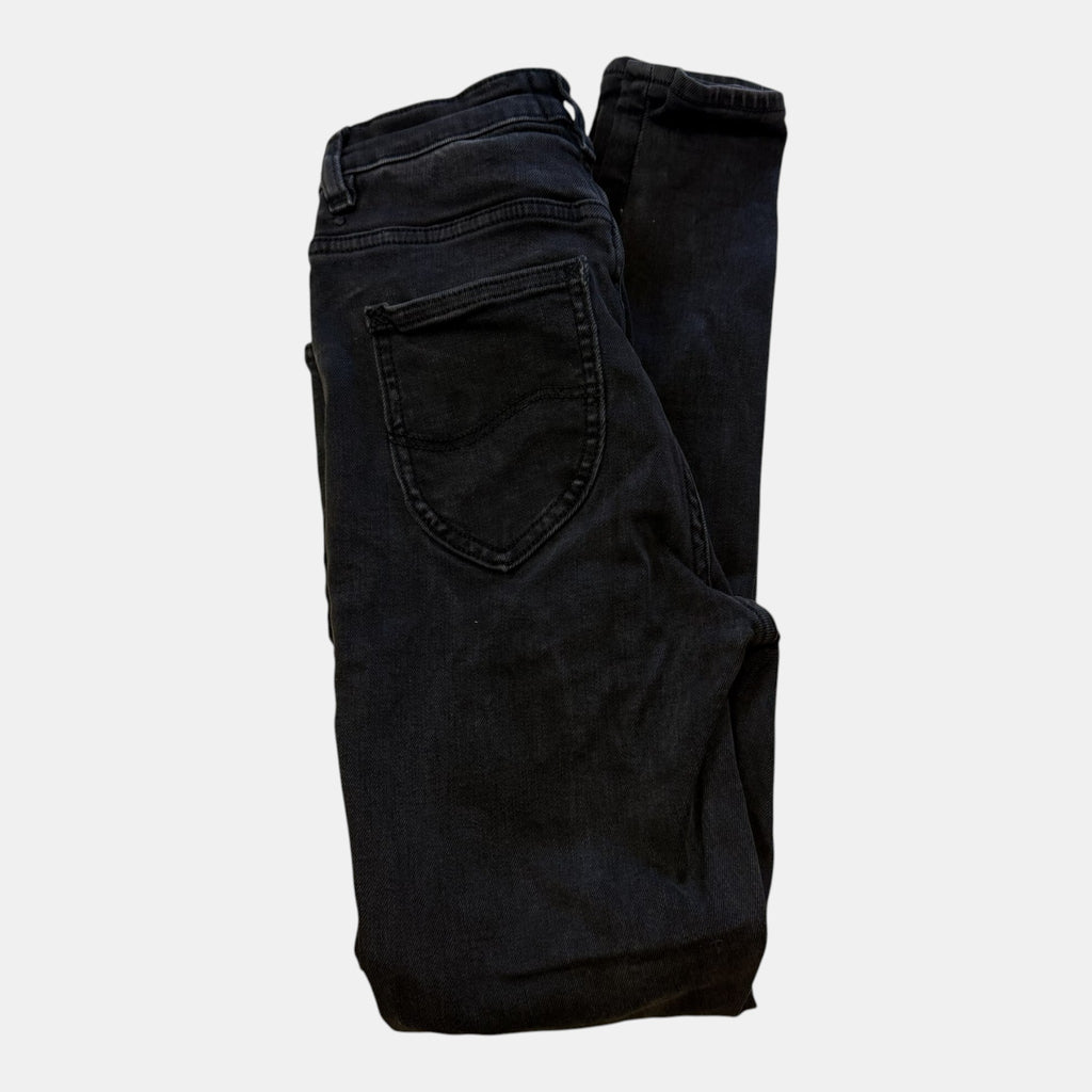Lee High Licks Crop High Waisted Black Skinny Jeans.