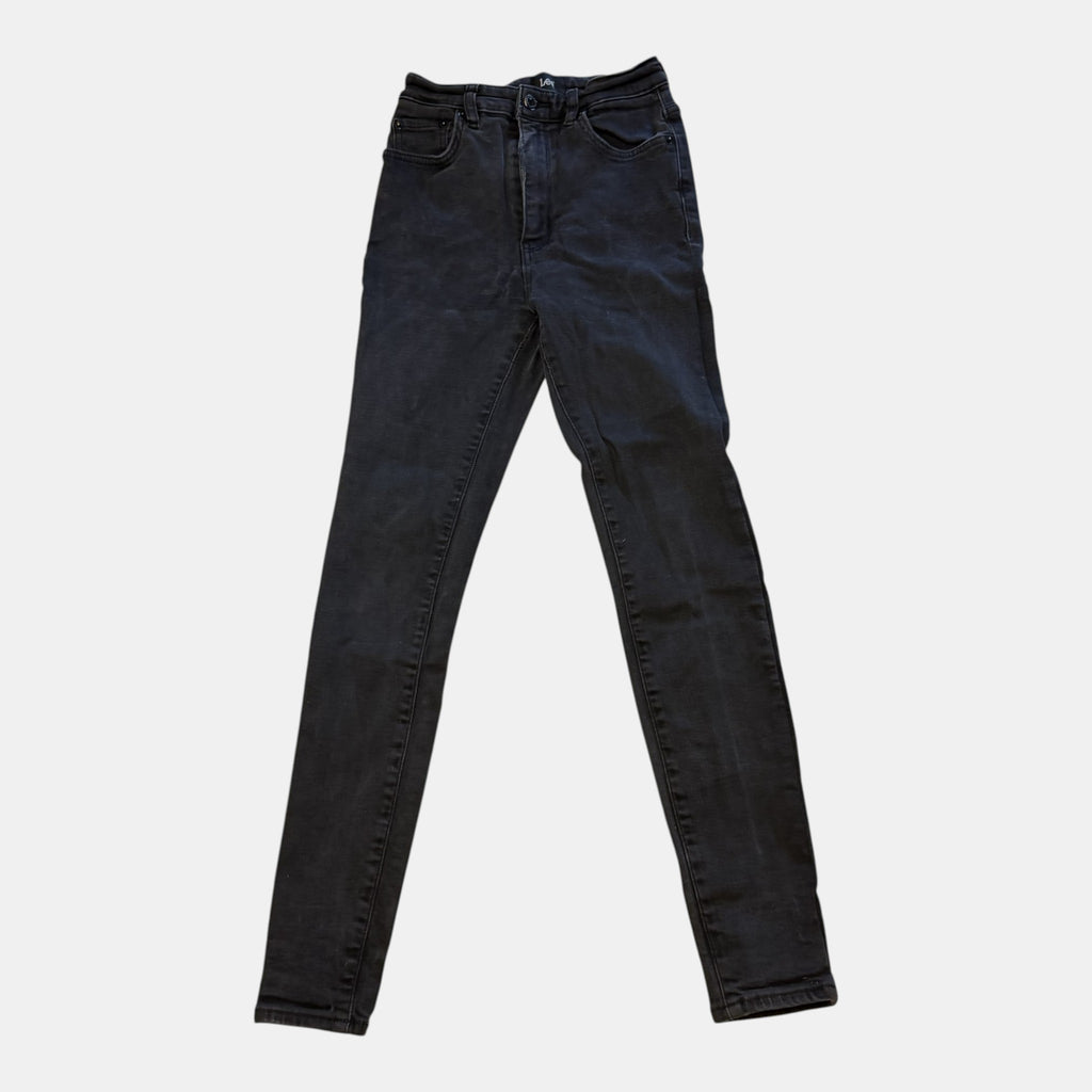 Lee High Licks Crop High Waisted Black Skinny Jeans.
