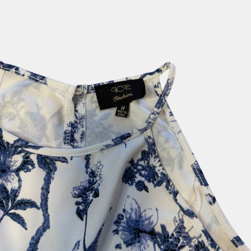 Ace Fashion Blue and White Floral Halter Neck Skort Playsuit.