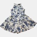 Ace Fashion Blue and White Floral Halter Neck Skort Playsuit.