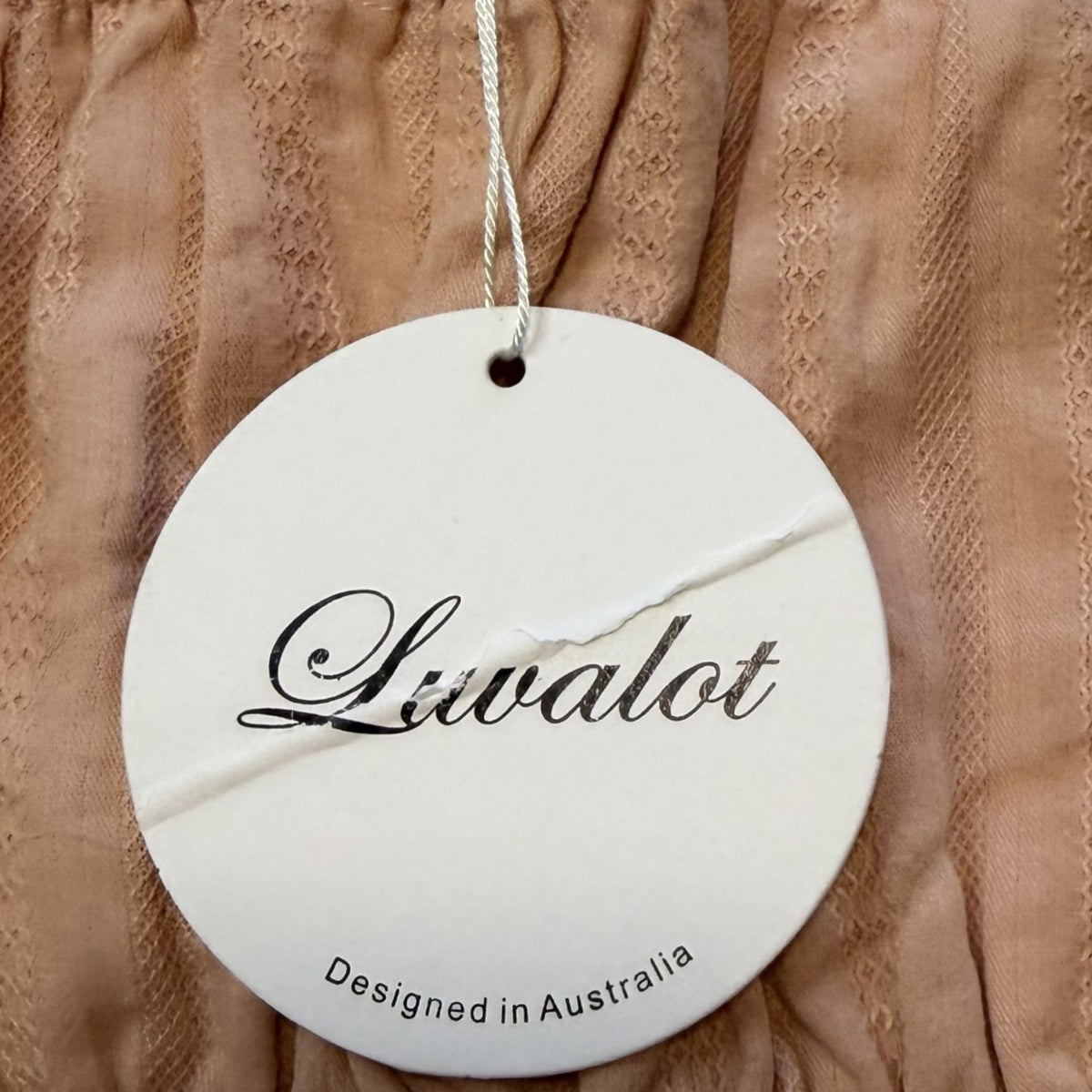 Luvalot NWT Blush Pink Alira Smocked Tie Shoulder Crop Top.