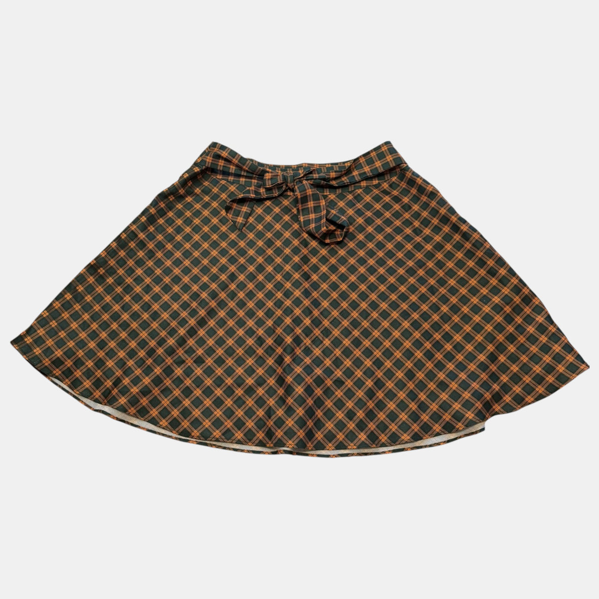 GLAMOROUS Plaid A-Line Mini Skirt with Tie Waist