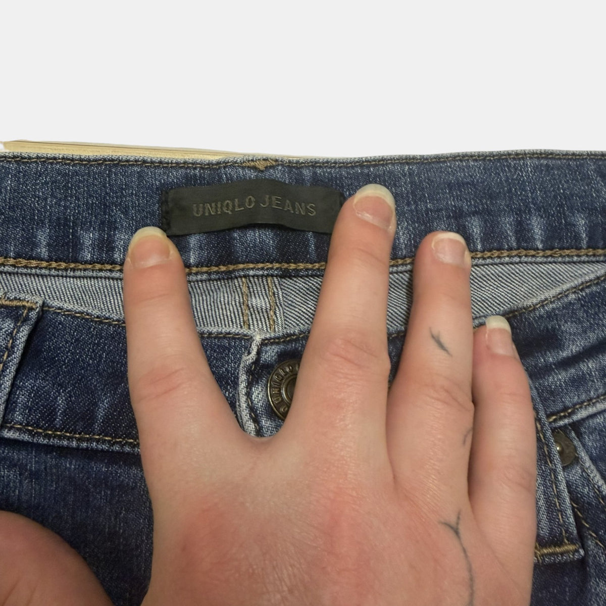UNIQLO Mid-Blue Slim Straight Stretch Jeans