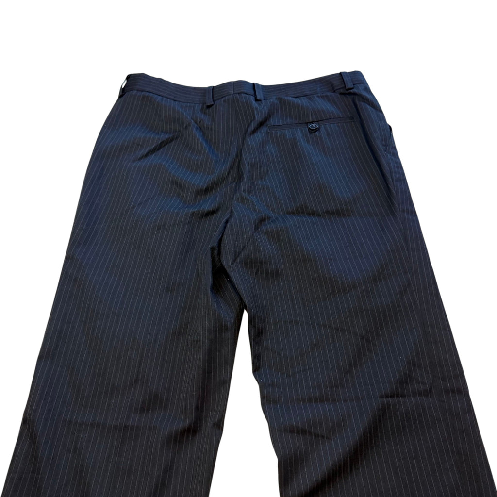 Vintage Smart Black Pinstripe Straight Leg Trousers