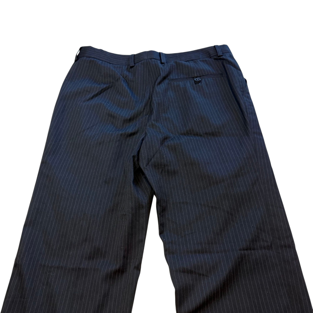 Vintage Smart Black Pinstripe Straight Leg Trousers