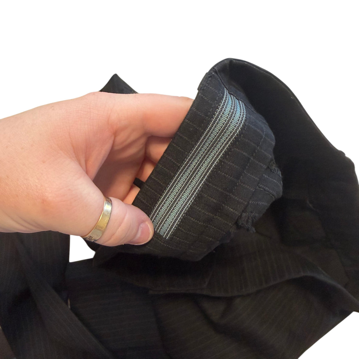 Vintage Smart Black Pinstripe Straight Leg Trousers