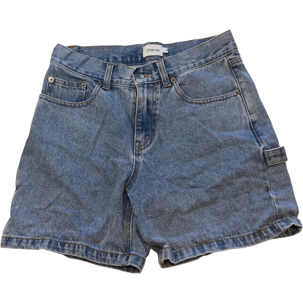 Ghanda Mid Wash Denim Carpenter Shorts