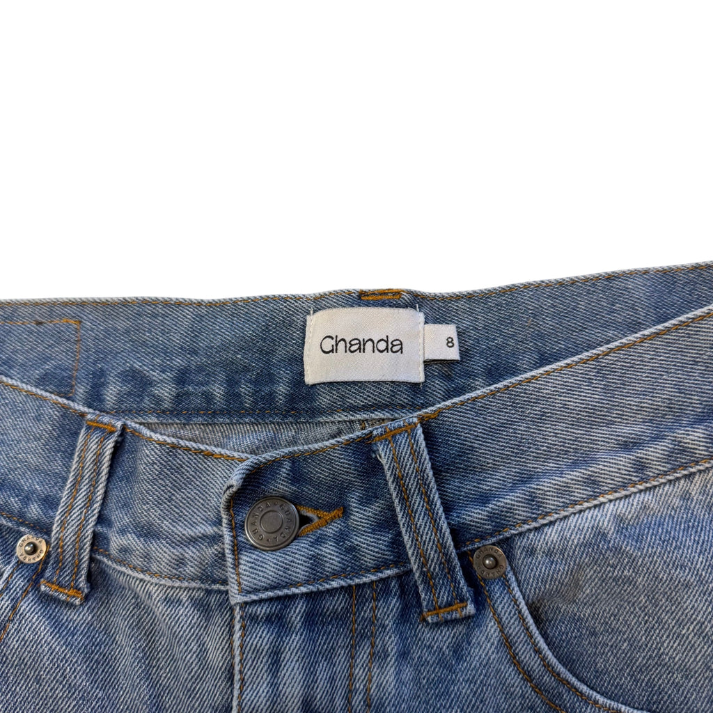 Ghanda Mid Wash Denim Carpenter Shorts