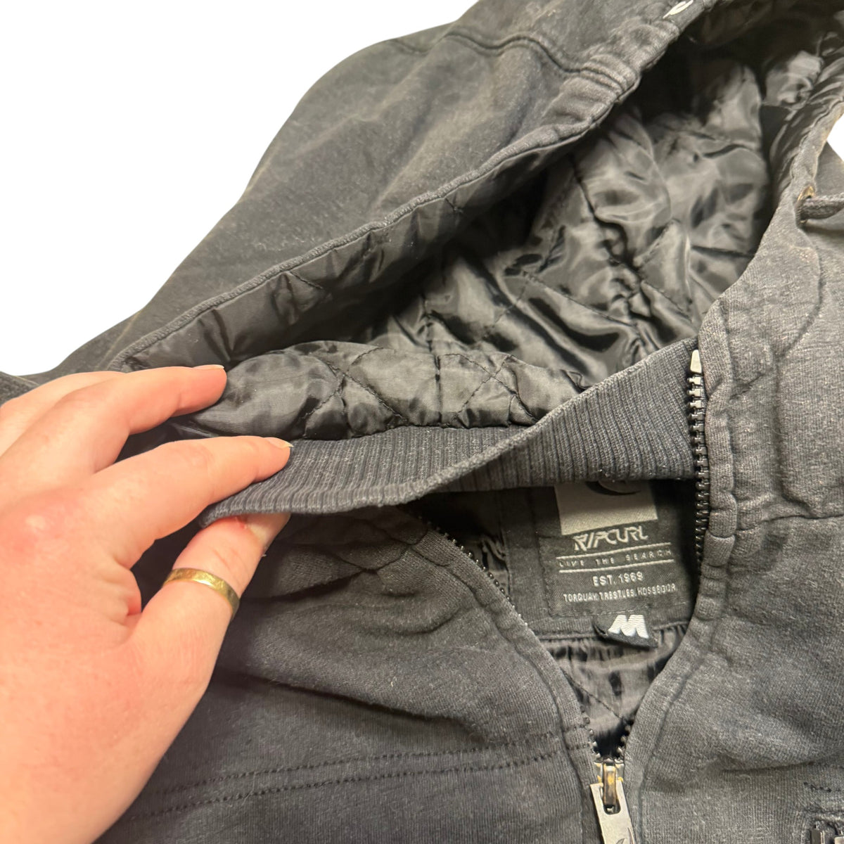 Rip Curl "All Out Flacket" Quilted Hooded Bomber Jacket