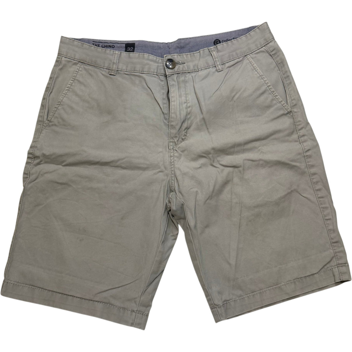 B Collection Classic Sage Grey Cotton Chino Shorts