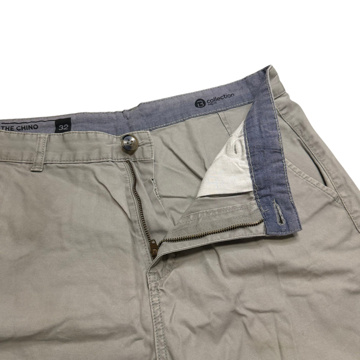 B Collection Classic Sage Grey Cotton Chino Shorts