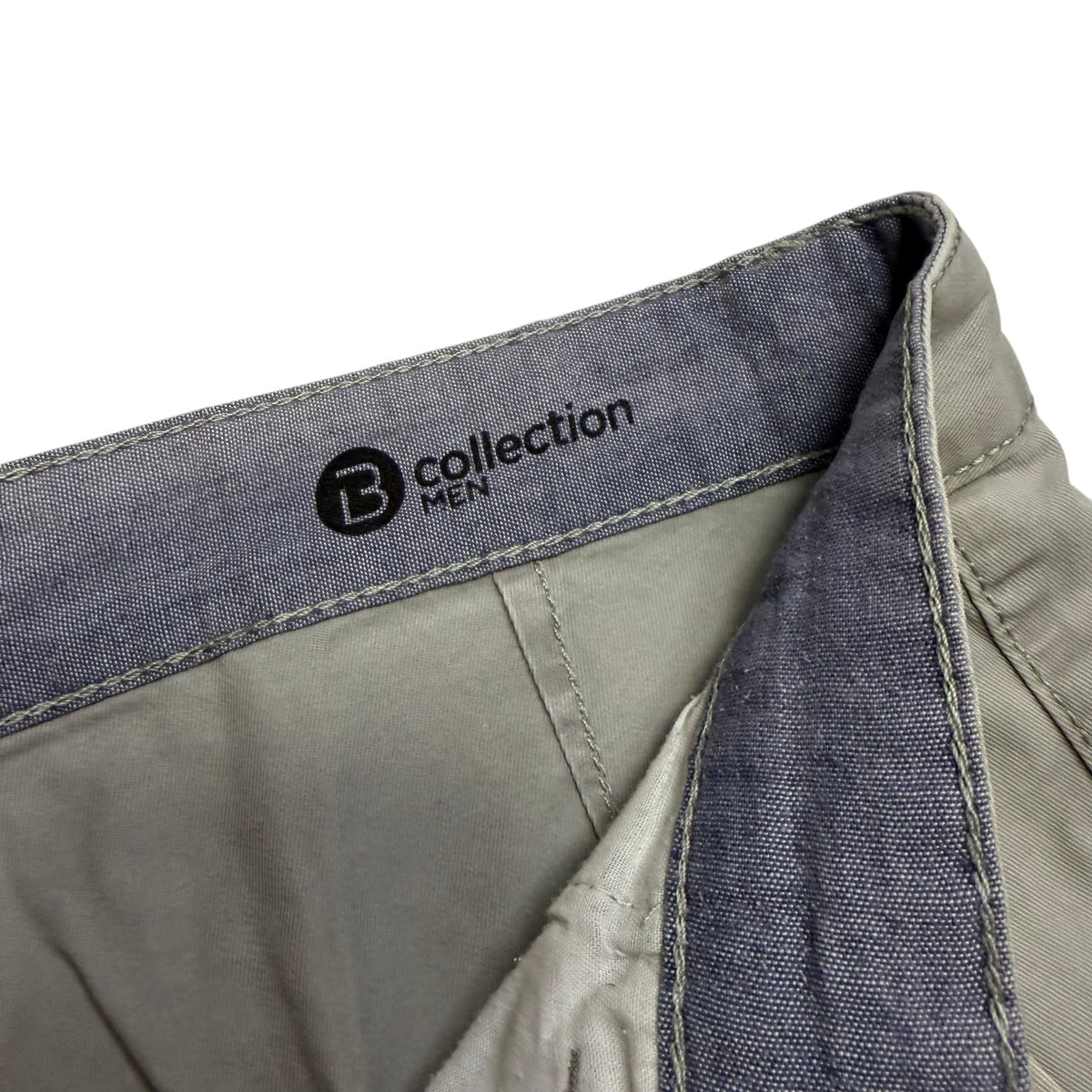 B Collection Classic Sage Grey Cotton Chino Shorts