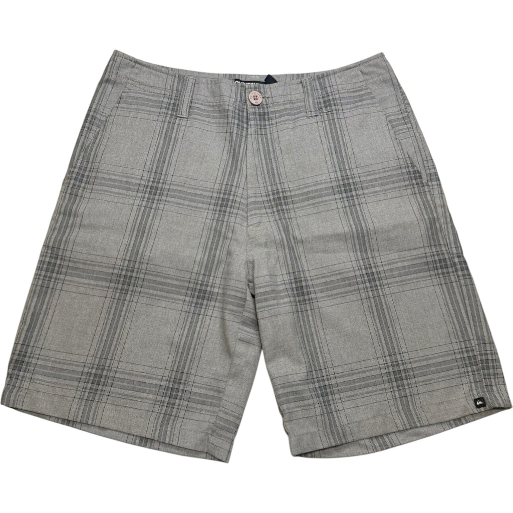 Quick Silver Vintage Grey Plaid Tech Walk Shorts