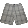 Quick Silver Vintage Grey Plaid Tech Walk Shorts