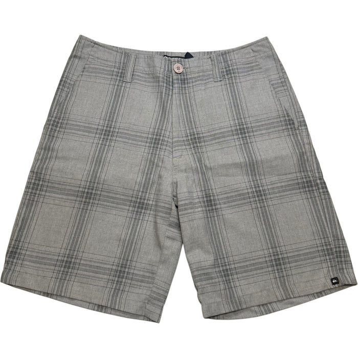 Quick Silver Vintage Grey Plaid Tech Walk Shorts