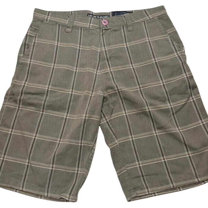 Rip Curl "Live The Search" Plaid Herringbone Walk Shorts