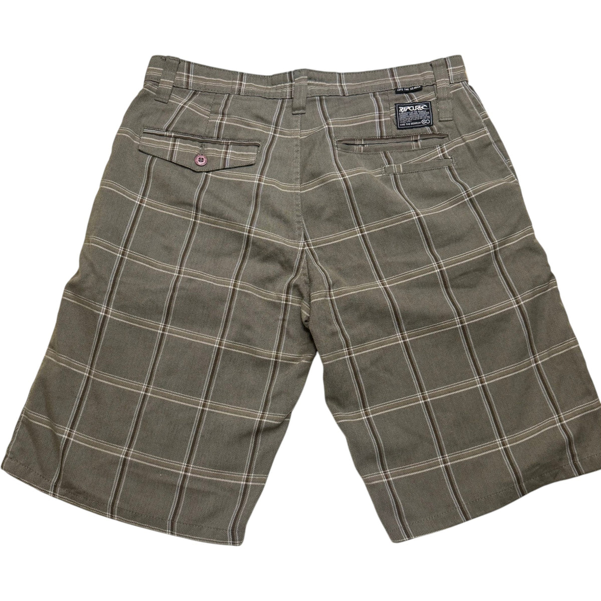 Rip Curl "Live The Search" Plaid Herringbone Walk Shorts