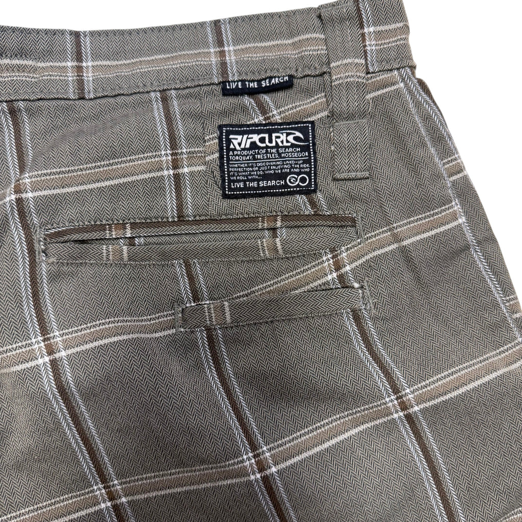 Rip Curl "Live The Search" Plaid Herringbone Walk Shorts