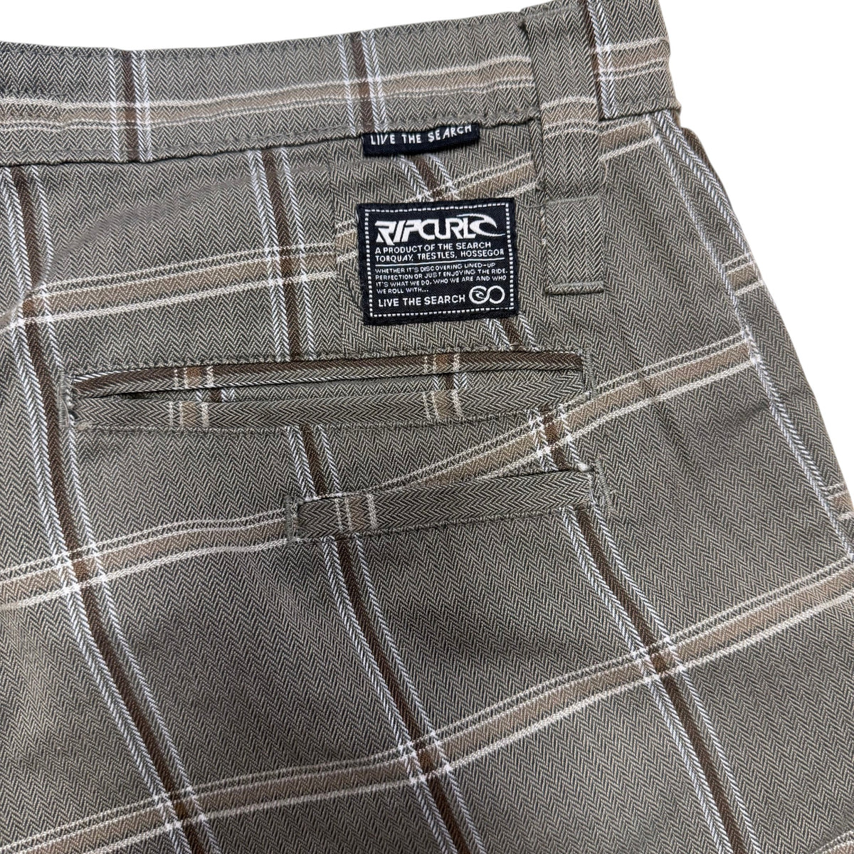 Rip Curl "Live The Search" Plaid Herringbone Walk Shorts