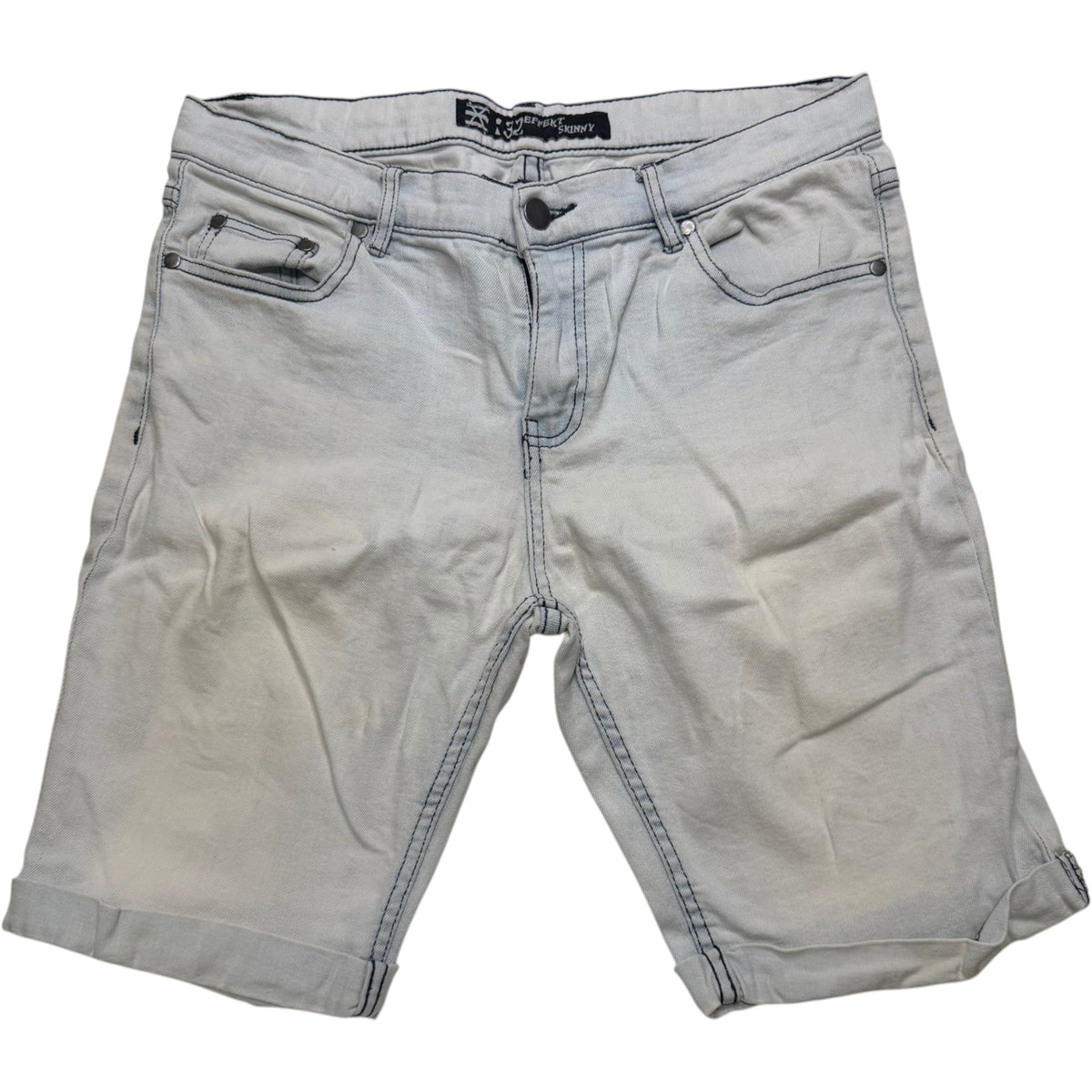 Effekt Denim Light Bleach Wash Skinny Denim Shorts