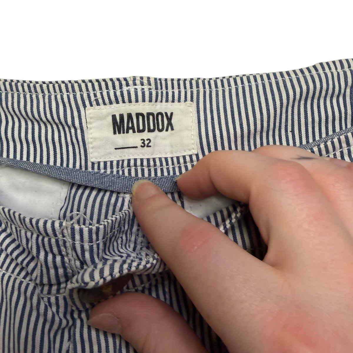 Maddox Classic Blue and White Striped Chino Shorts