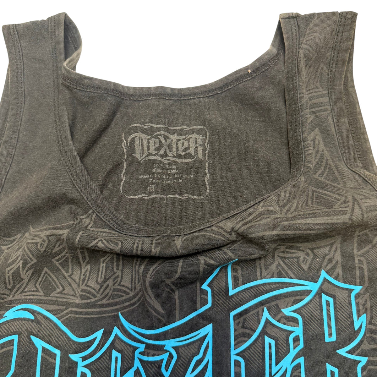 Dexter Gothic Graphic Print Cotton Tank Top