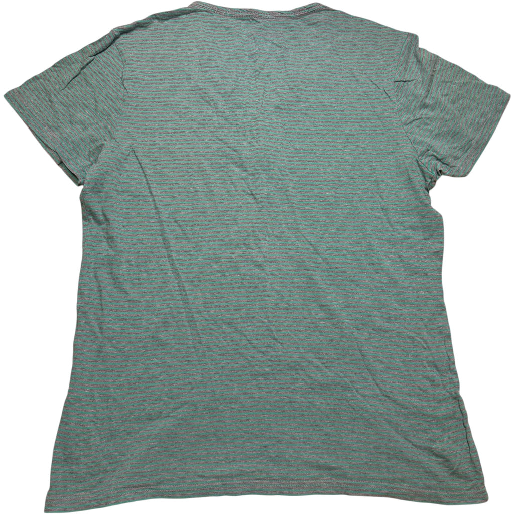 Jeanswest Striped Henley V-Neck Short Sleeve Top