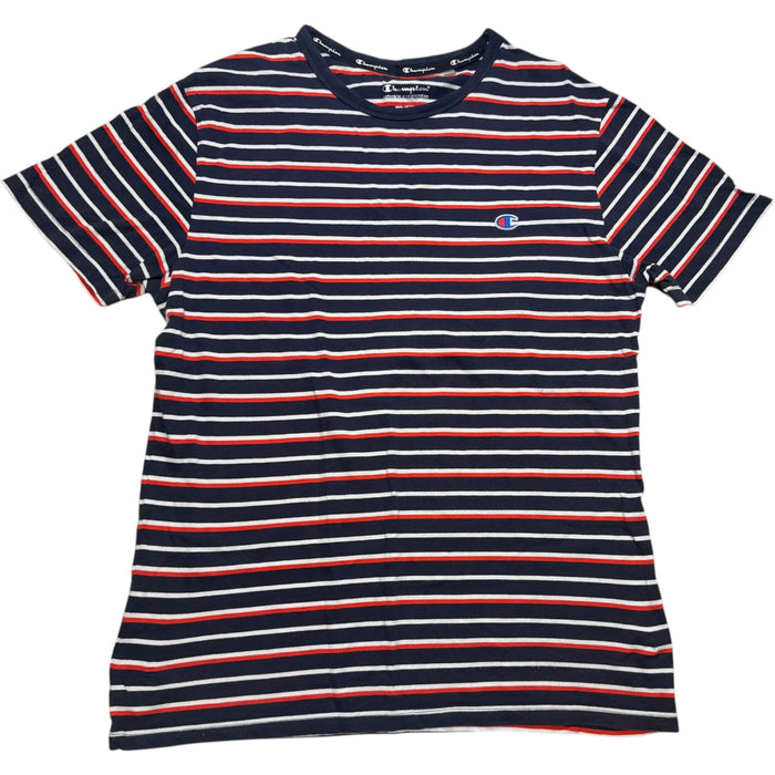 Champion Authentic Athleticwear Striped Embroidered Logo Tee