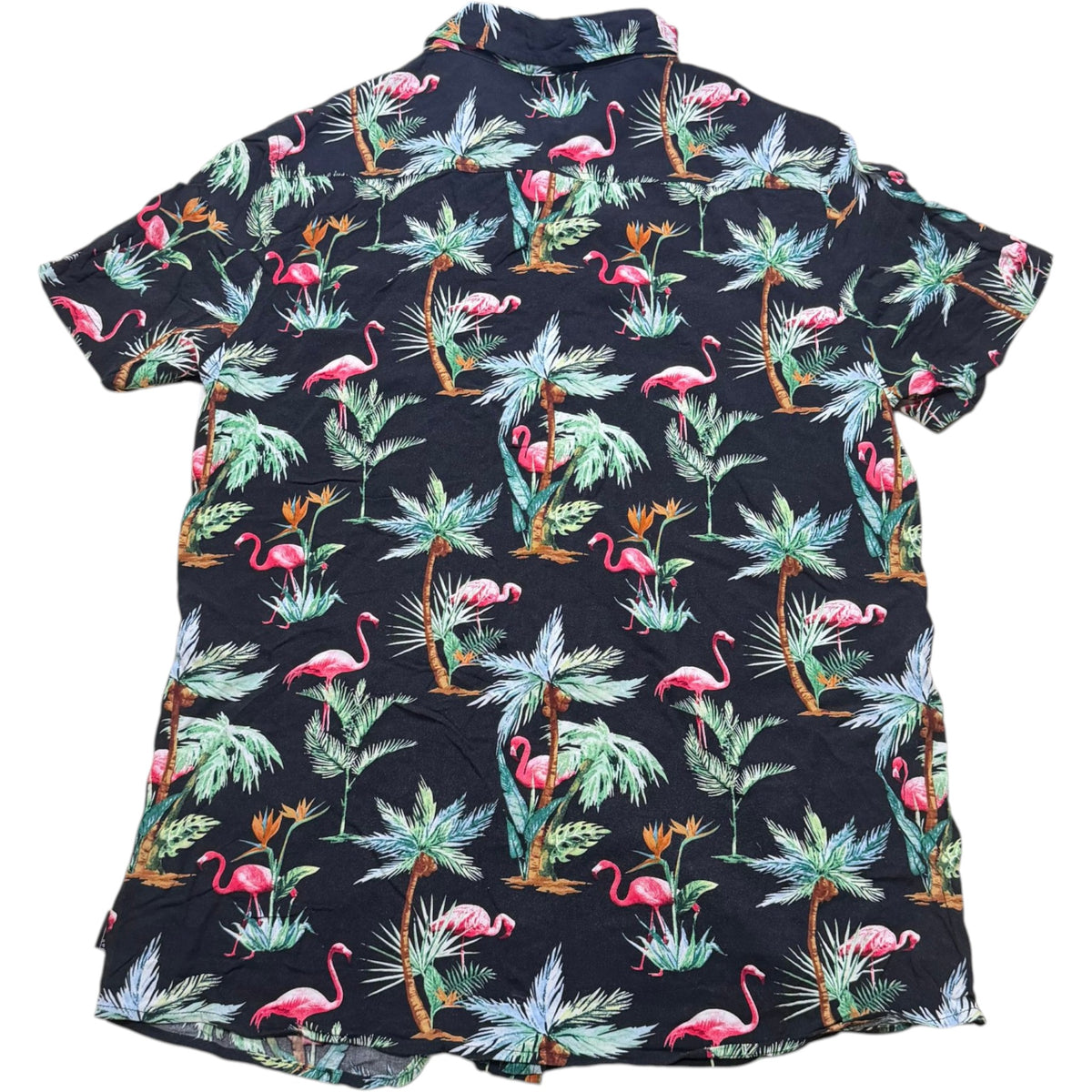 Lucid Apparel Flamingo Palm Tree Rayon Party Shirt