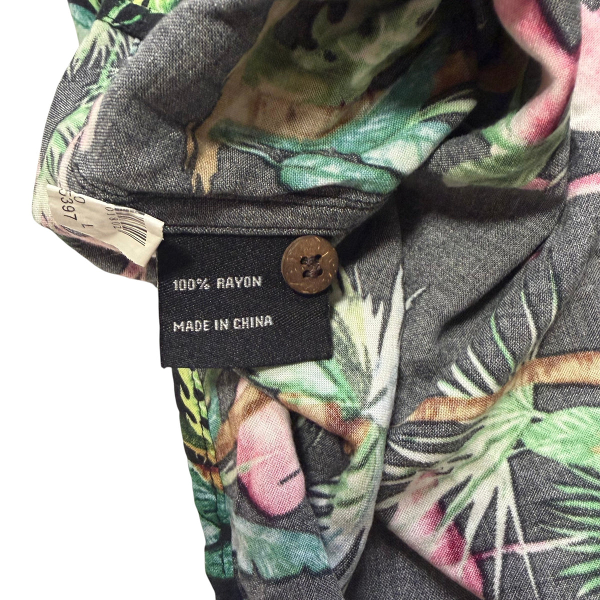 Lucid Apparel Flamingo Palm Tree Rayon Party Shirt